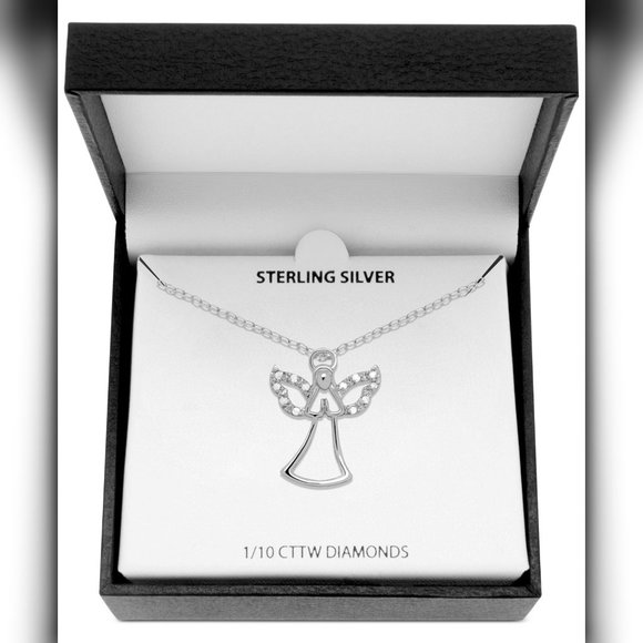 Diamond "Angel" 18" Pendant Necklace 1/10 ct. t.w. - Picture 2 of 3